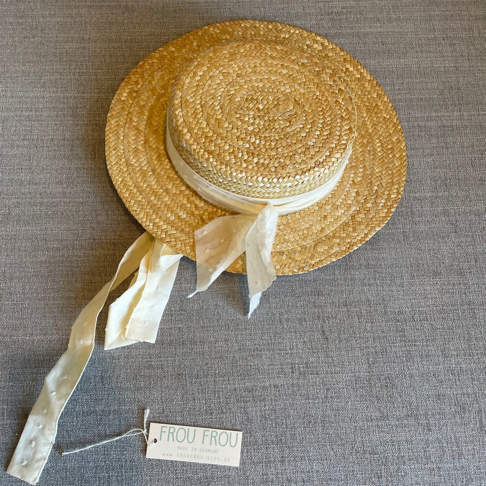 Frou frou kids straw hat white